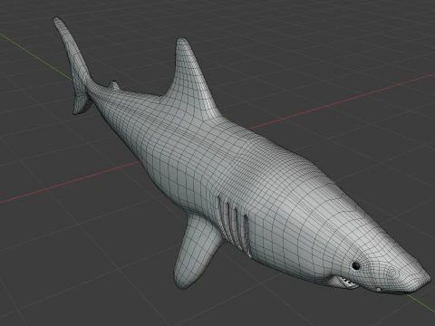 Shark v1 Blend-Obj-Fbx-Dae-Glb 3D Model