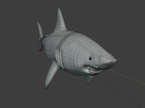 Shark v1 Blend-Obj-Fbx-Dae-Glb 3D Model
