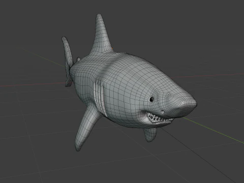 Shark v1 Blend-Obj-Fbx-Dae-Glb 3D Model