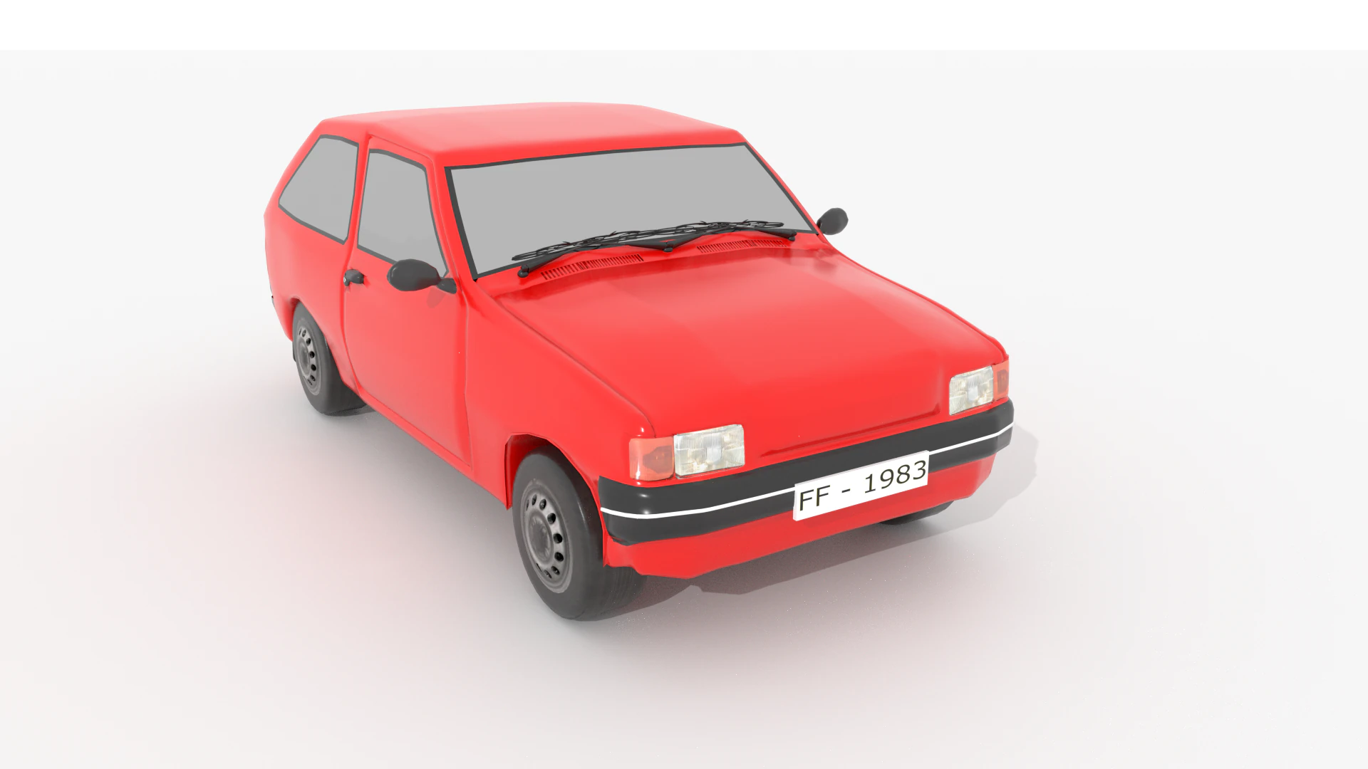 Small Hatchback 3D Model .c4d .max .obj .3ds .fbx .stl .blend 
