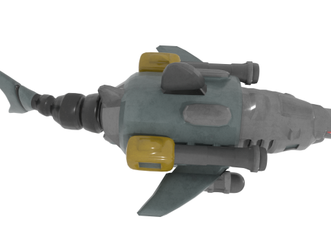 Sharkbot v1 BLEND-OBJ-FBX-DAE-GLB Modèle 3D