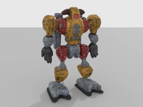 Боевой бот v1 BLEND-OBJ-FBX-DAE-GLB 3D Модель