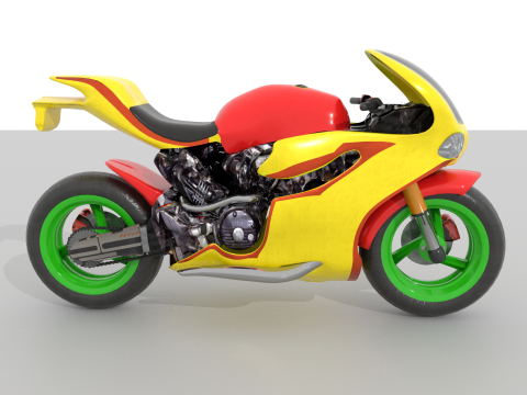 Superbike v1 BLEND-OBJ-FBX-GLB-STL Model 3D