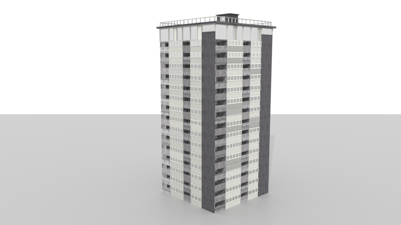 Tower Block 1 BLEND-OBJ-FBX-DAE-GLB Modèle 3D .c4d .max .obj .3ds .fbx .stl .blend 