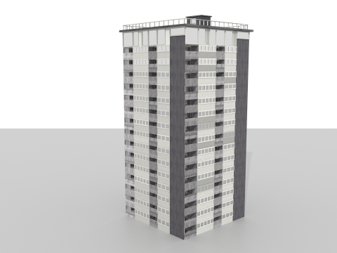 Tower Block 1 BLEND-OBJ-FBX-DAE-GLB 3D Модель