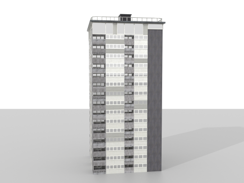 Tower Block 1 BLEND-OBJ-FBX-DAE-GLB Modèle 3D