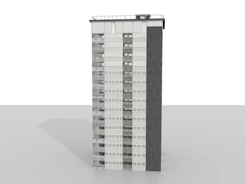Tower Block 1 BLEND-OBJ-FBX-DAE-GLB 3D Model