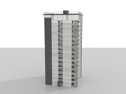 Tower Block 1 BLEND-OBJ-FBX-DAE-GLB Modèle 3D