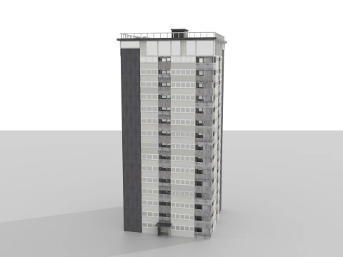 Tower Block 1 BLEND-OBJ-FBX-DAE-GLB 3D Model