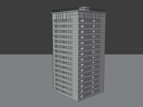 Tower Block 1 BLEND-OBJ-FBX-DAE-GLB Modèle 3D