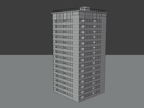 Tower Block 1 BLEND-OBJ-FBX-DAE-GLB 3D Model