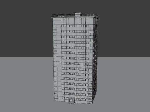 Tower Block 1 BLEND-OBJ-FBX-DAE-GLB Modèle 3D