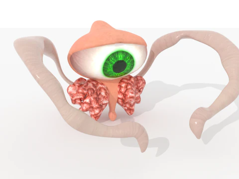 Monstre du mauvais &oelig;il BLEND-OBJ-FBX-DAE-GLB Modèle 3D