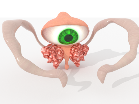 Evil Eye Monster BLEND-OBJ-FBX-DAE-GLB Model 3D