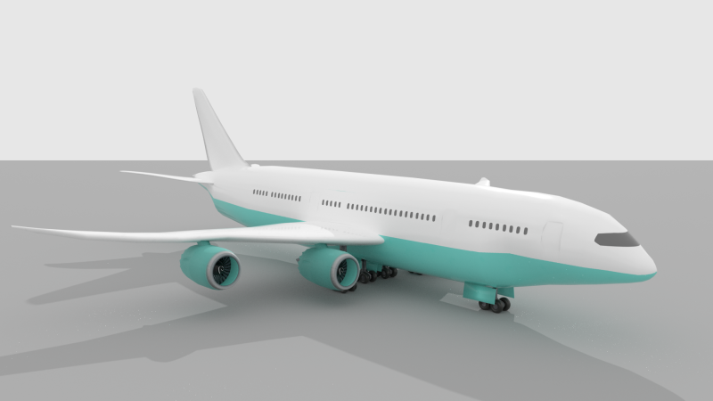 Jumbo Jet v1 BLEND-OBJ-FBX-DAE-GLB 3D 모델 .c4d .max .obj .3ds .fbx .stl .blend