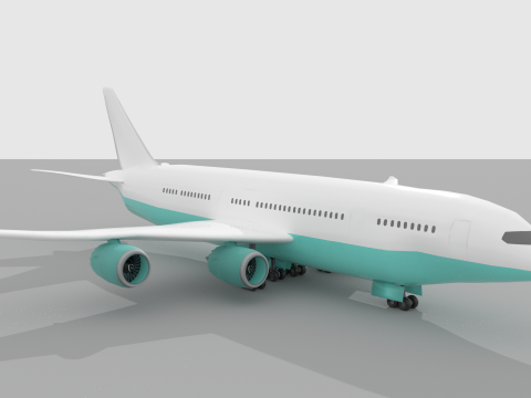 Jumbo Jet v1 BLEND-OBJ-FBX-DAE-GLB Model 3D