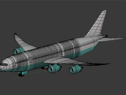 Jumbo Jet v1 BLEND-OBJ-FBX-DAE-GLB 3D 모델