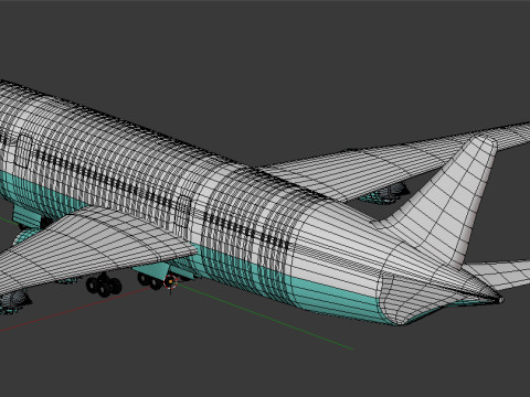 Jumbo Jet v1 BLEND-OBJ-FBX-DAE-GLB 3D 모델