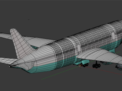 Jumbo Jet v1 BLEND-OBJ-FBX-DAE-GLB 3D 모델