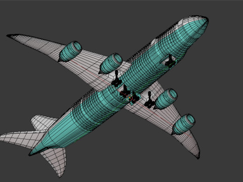 Jumbo Jet v1 BLEND-OBJ-FBX-DAE-GLB 3D 모델