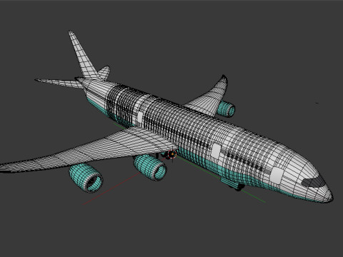 Jumbo Jet v1 BLEND-OBJ-FBX-DAE-GLB 3D 모델