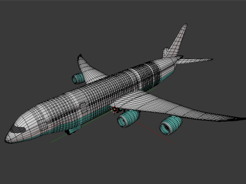 Jumbo Jet v1 BLEND-OBJ-FBX-DAE-GLB 3D 모델