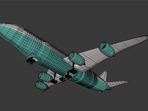 Jumbo Jet v1 BLEND-OBJ-FBX-DAE-GLB 3D 모델