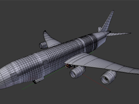 Jumbo Jet v1 BLEND-OBJ-FBX-DAE-GLB 3D 모델