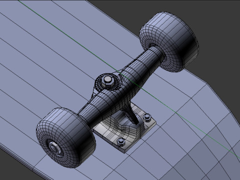 Skateboard v1 BLEND-OBJ-FBX-DAE-GLB Model 3D