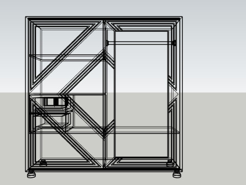 Sliding door wardrobe 3D Modell