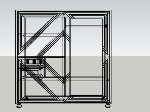 Sliding door wardrobe 3D Model