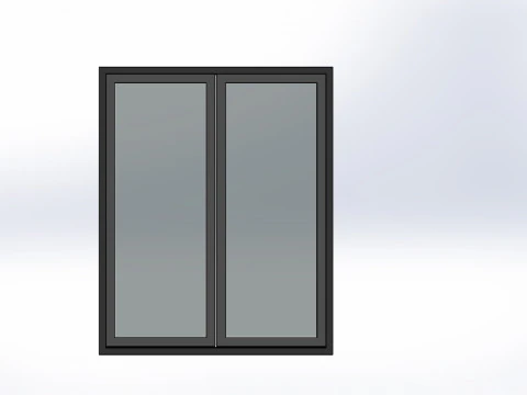 Aluminum double sash window 3D Model