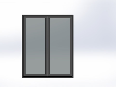 Aluminum double sash window 3D 模型