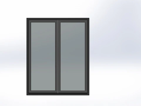 Aluminum double sash window 3D Model