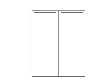 Aluminum double sash window 3D 模型