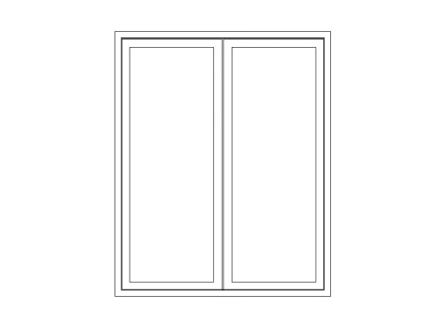 Aluminum double sash window 3D Model