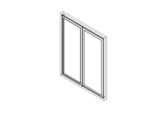 Aluminum double sash window 3D Model