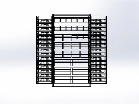 Organiza&ccedil;&atilde;o de alta capacidade do arm&aacute;rio de armazenamento de compartimento industrial Modelo 3D