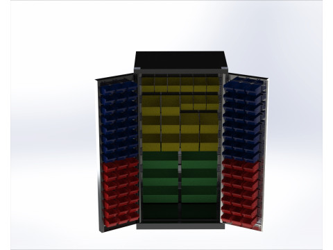 Industrial Bin Storage Cupboard High-Capacity Organization 3D Model