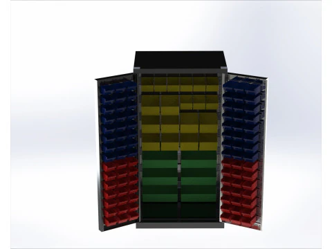 Organiza&ccedil;&atilde;o de alta capacidade do arm&aacute;rio de armazenamento de compartimento industrial Modelo 3D