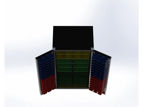 Organiza&ccedil;&atilde;o de alta capacidade do arm&aacute;rio de armazenamento de compartimento industrial Modelo 3D