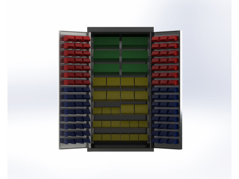 Industrial Bin Storage Cupboard High-Capacity Organization 3D Model