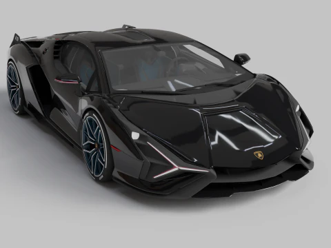 Lambo Sian Fkp Y&uuml;ksek Kalite Detaylı 3D Model