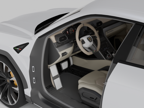 High Quality Lamborghin Urus With Interior 3D 모델
