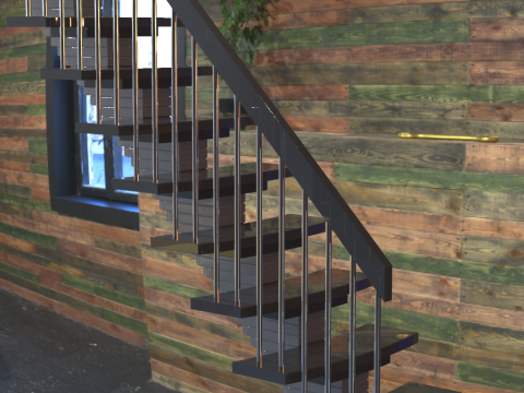 Straight segment stairs 3D Модель