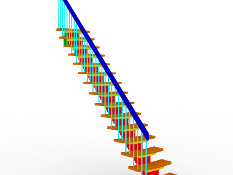 Straight segment stairs 3D Модель