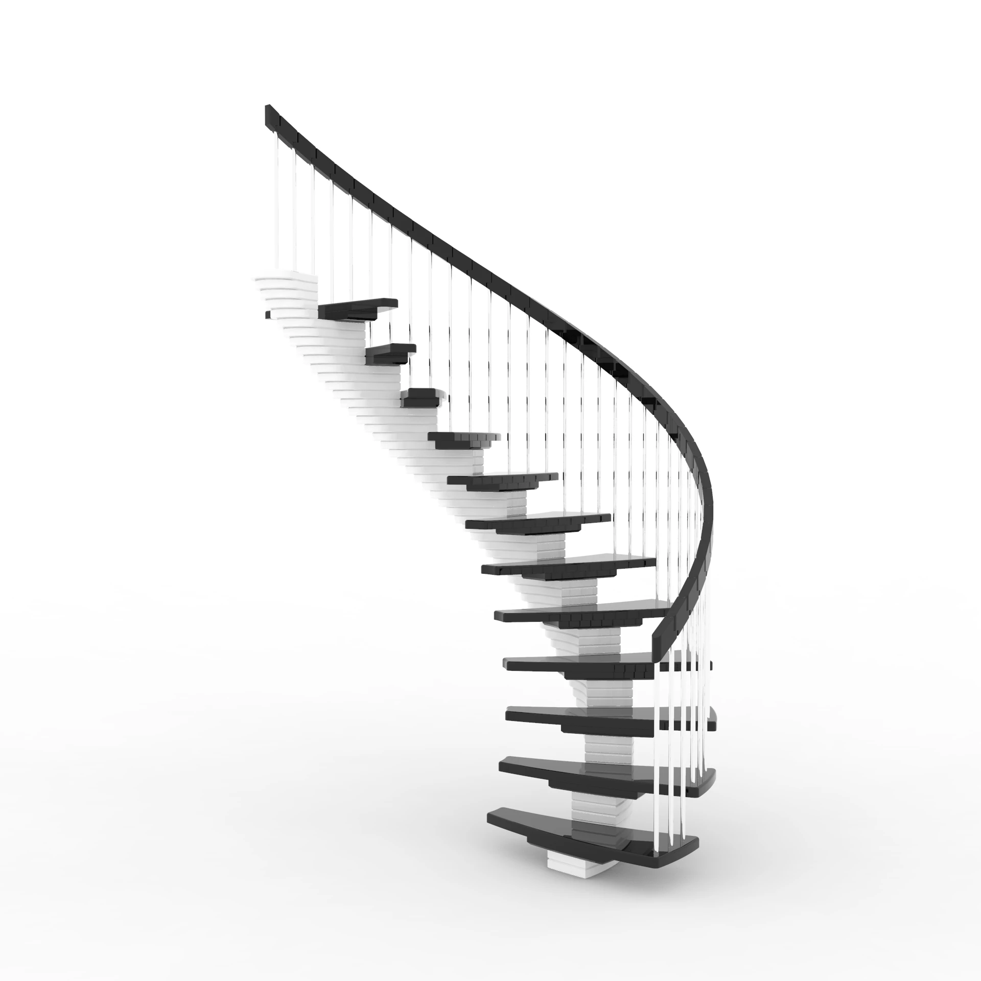 Spiral stairs 3D Model .c4d .max .obj .3ds .fbx .stl .blend 