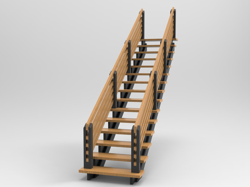 Stairs 111 3D Model .c4d .max .obj .3ds .fbx .stl .blend 