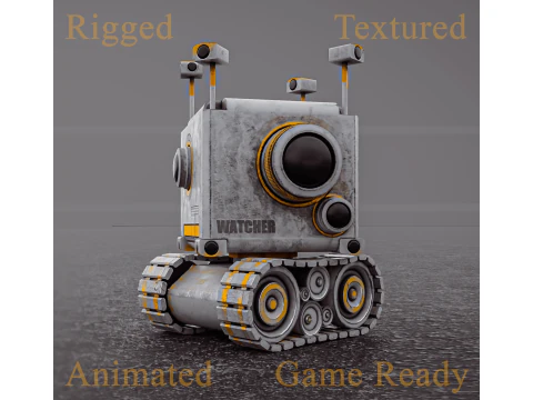 Camera Robot оснащений і готовий до анімаційної гри Low-poly 3D Модель