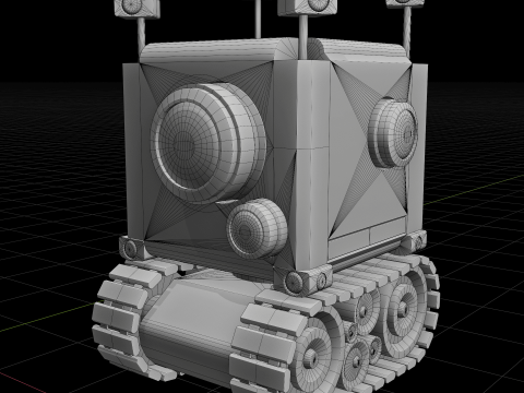 Camera Robot rigged and animated game ready Low-poly Modelo 3D